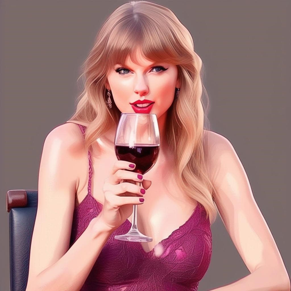 taylor swift drinking wine