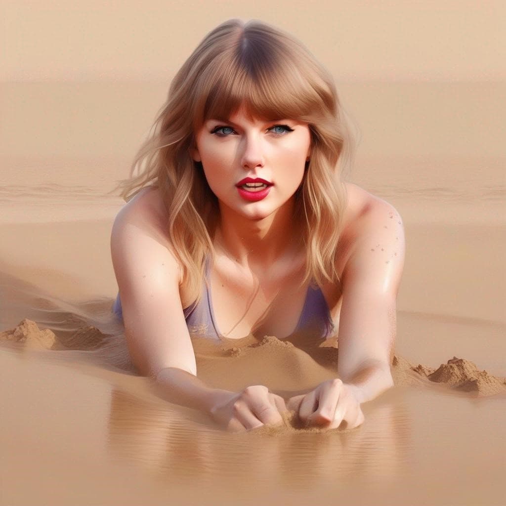 taylor swift swimming in sand
